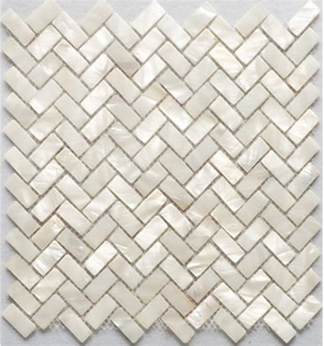 mother of pearl herringbone tile